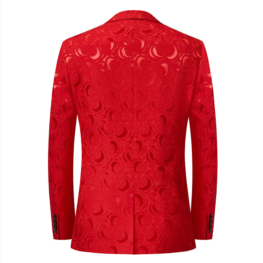 red suits for men back