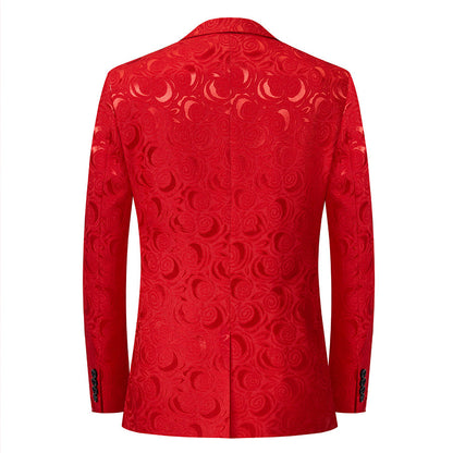 red suits for men back