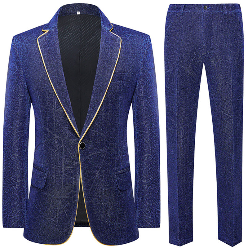 Navy Blue Tuxedo Duo with Golden Trim