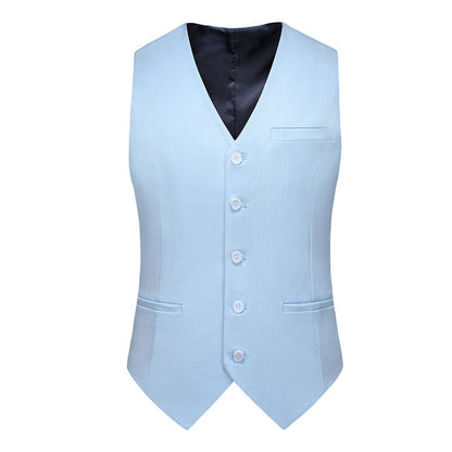 light blue suit men vest