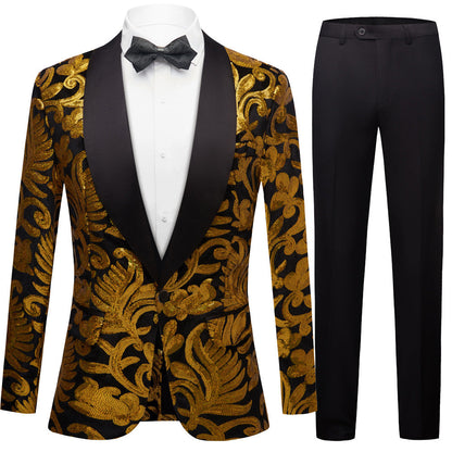 Gold Sequin Black Tuxedo