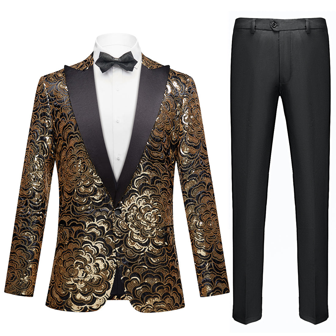 black sequin tuxedo details - 4